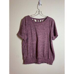 Always Indigo Knit Top Business Casual Office ShortSleeve Shirt Pink Size Medium